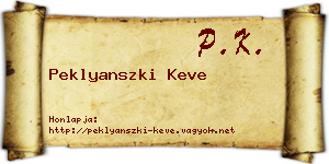 Peklyanszki Keve névjegykártya